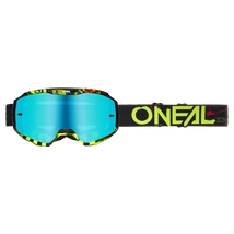Oneal B10 Attack zárt szemüveg fekete-zöld tükrös lencsés- RideShop.hu