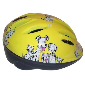 Mali dalmatás gyermek kerékpáros sisak [sárga, 50-56 cm (M)] - RideShop.hu