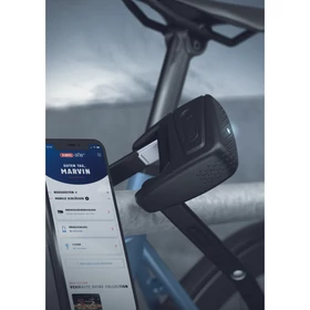 ABUS hajtogatható lakat riasztóval BORDO One SmartX Alarm 6000A/120, kulcs nélküli rendszer, SH tartóval, távirányítóval, fekete