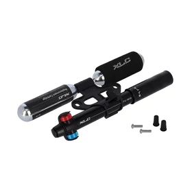 Pumpa XLC MTB CO2-mini-kombipumpa, fek., 2 x 25g patron DV/SV/AVPU-M06