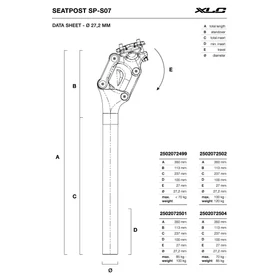 Nyeregcso Comp rugózó 27,2/350 mm <70 kg SP-S07