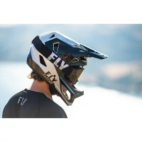 Fly Racing Rayce kerékpáros fullface sisak fekete-fehér - RideShop.hu