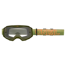Oneal B10 Striped zárt szemüveg zöld víztiszta lencsével - RideShop.hu