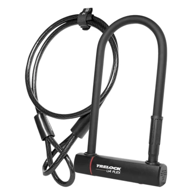 Trelock U4 Flex kulcsos U-lakat [fekete, 230 mm] - RideShop.hu