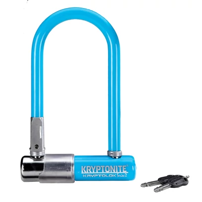 Kryptonite Kryptolok-2 Mini-7 kulcsos U-lakat [világoskék] - RideShop.hu