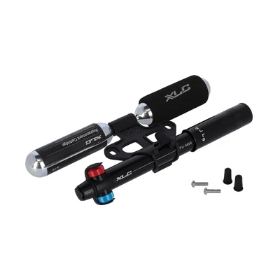 Pumpa XLC MTB CO2-mini-kombipumpa, fek., 2 x 25g patron DV/SV/AVPU-M06