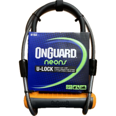 Lakat Onguard Neon U-lakat Narancs 115 x 230 x 11 mm 120 mm kábel 8154N
