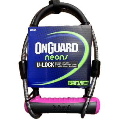 Lakat Onguard Neon U-lakat Pink 115 x 230 x 11 mm 120 mm kábel 8154P