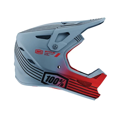 Ride 100% Status Caltec kerékpáros fullface sisak szürke - piros - RideShop.hu