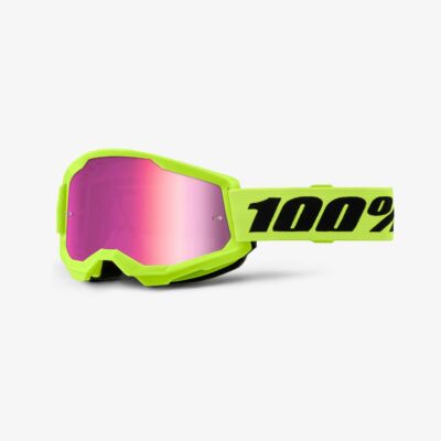 Ride 100% Strata 2 Neon Yellow szemüveg tükrös lencsével - RideShop.hu