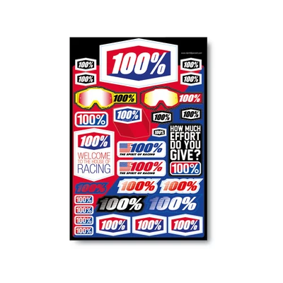 Ride100% Óriási matrica készlet 12&quot; x 18&quot; méretben - RideShop.hu