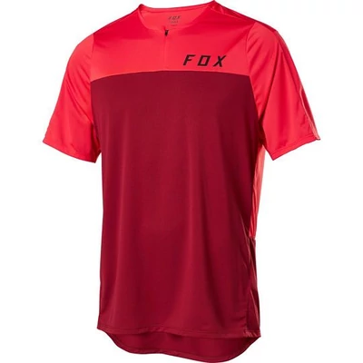 FOX Flexair Zip rövid ujjú mez piros