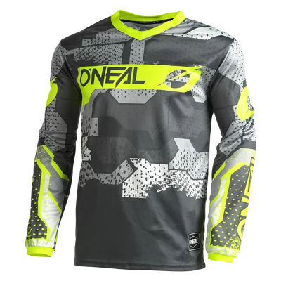Oneal Element Camo hosszú ujjú mez szürke-neon sárga - RideShop.hu