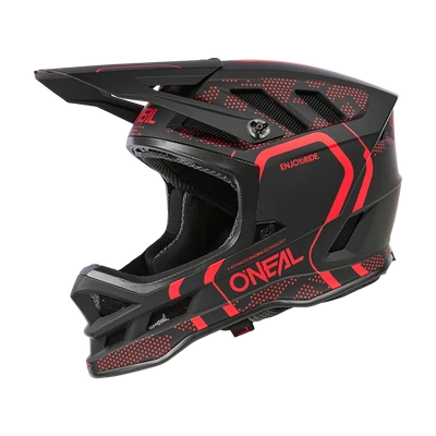 ONeal Blade Polyacrylite Strike kerékpáros fullface sisak fekete-piros