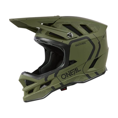 ONeal Blade Polyacrylite Strike kerékpáros fullface sisak olivazöld