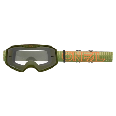Oneal B10 Striped zárt szemüveg zöld víztiszta lencsével - RideShop.hu