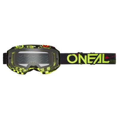 Oneal B10 Attack szemüveg fekete-zöld víztiszta lencsés - RideShop.hu