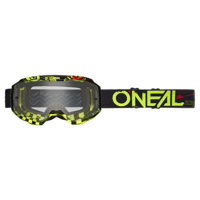 Oneal B10 Attack szemüveg fekete-zöld víztiszta lencsés - RideShop.hu