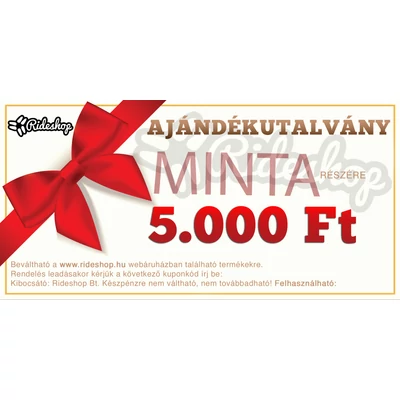 RideShop Ajándékutalvány 5.000 Ft értékben - RideShop.hu